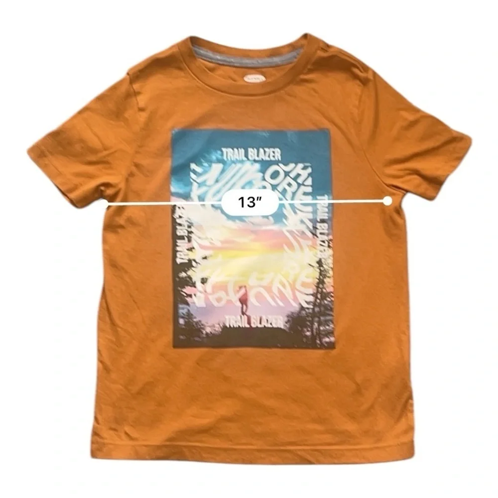 Old Navy casual play brown graphic T-shirt Boys Small (6-7) round neck